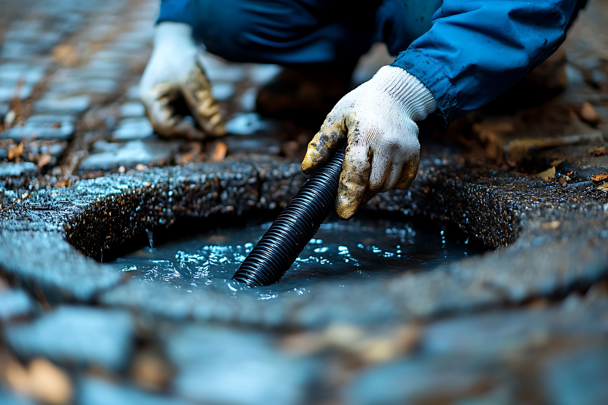 cleaning outdoor drains